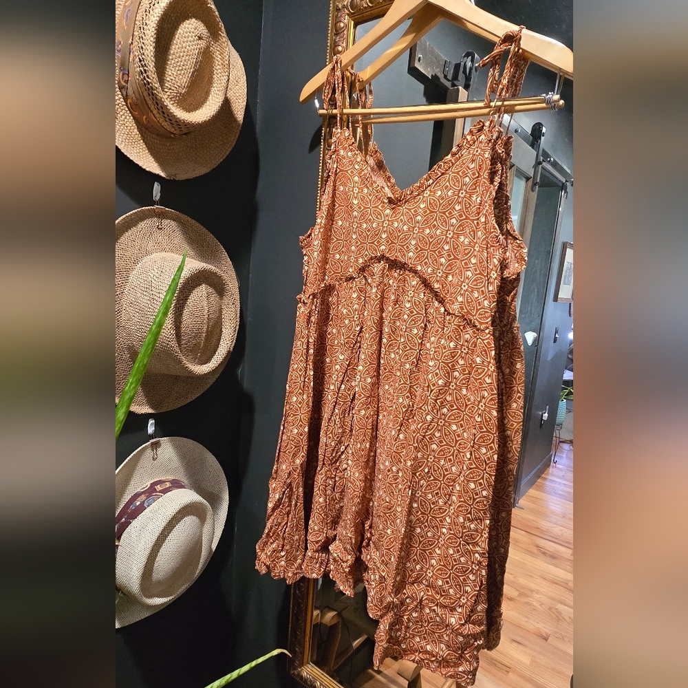 Bohemian Brown Patterned Dress